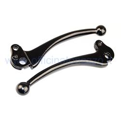 Pair of brake / clutch levers in black aluminum Vespa PX - PE