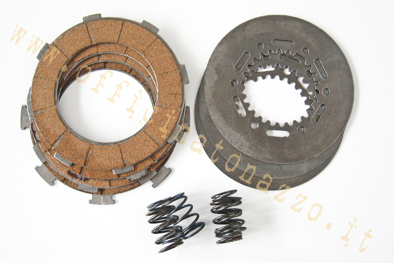 6665 - Clutch 4 cork disks with intermediate disks and 7 springs for Vespa Rally - SS180 - GS160 - T5 - PX 200