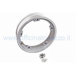 Jante tubeless aluminium canal gris 2.10x10" pour Vespa PX - 50 - Primavera - ET3 (valve et écrous inclus)