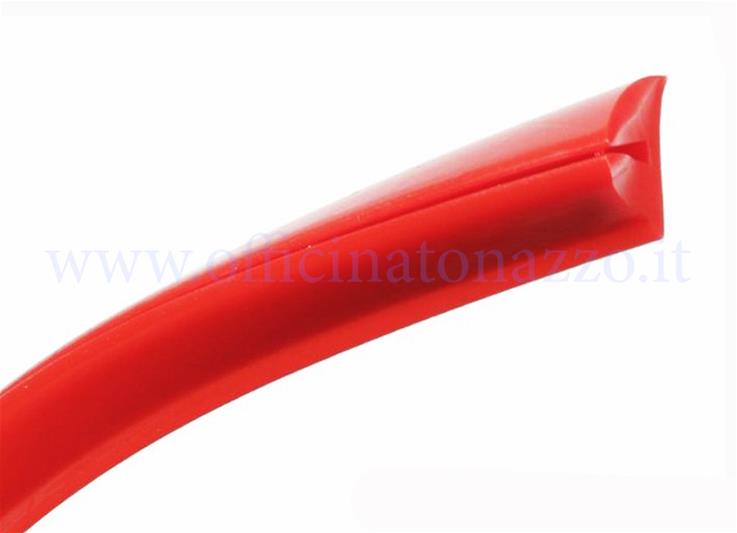 Rubber profile for both bonnets, red color, suitable for Vespa 125 VNA-TS / 150 VBA -T4 -160 GS - 180 SS - PX80-200 - PE - Luxury - `98 - MY - T