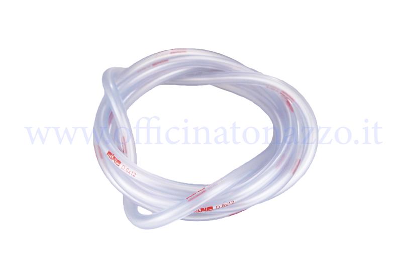 Tubo benzina Ø6 x 12mm per Vespa telaio piccolo (VENDITA AL METRO)