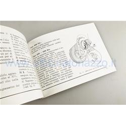 Use and maintenance manual for Vespa 125VNA1T from 1957 to 1958