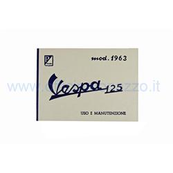 Use and maintenance manual for Vespa 125 VNB4T from 1962 to 1963