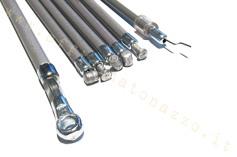 Kit cables / fundas grises con funda interna autolubricante para Vespa PX 1st serie