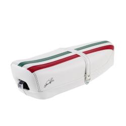 Two-seater saddle with white springs with tricolor, Italian flag, Vespa 50, ET3, Primavera
