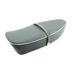 Two-seater spring gray saddle with white edge for Vespa 50 - Primavera - ET3 (without lock)