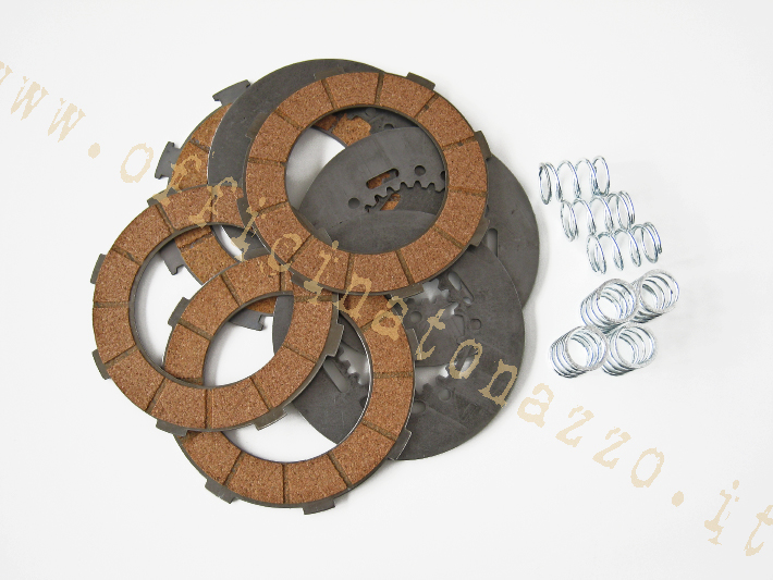 Clutch 4 discs of Malossi cork with intermediate discs and 7 reinforced springs for Vespa 200