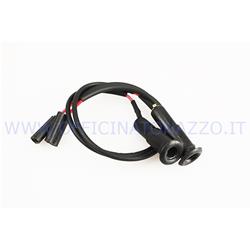IE3220 - Pair of connectors for wiring rear bonnet indicators black complete with Vespa PX - T5 wire