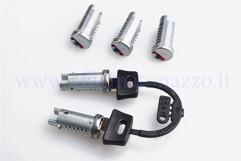 Serratura bloccasterzo - bauletto - sella - sportelli (pz 5 cilindretti) per Vespa PK 50/125 S