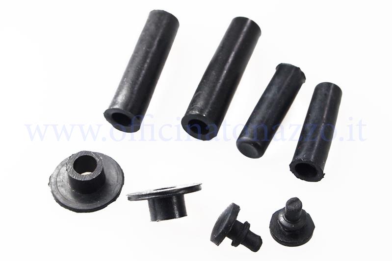 Rubber parts kit for bonnets with internal hooks for Vespa PX 125/150/200