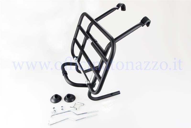 Schwarze Gepäckablage vorne für Vespa PX - PE - LML - GT - GTR - GL - TS - GS - Rallye - Sprint - Sprint Veloce - Super - VNB - VBB - VBA