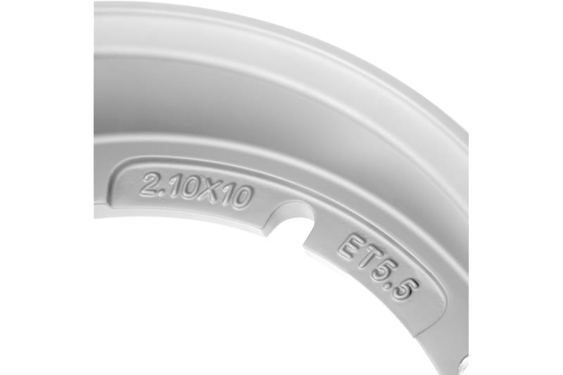 SIP 2.10x10 "tubeless rim, light gray color for Vespa 50-125-150-200, Rally, PX, Sprint etc. (valve and nuts included)