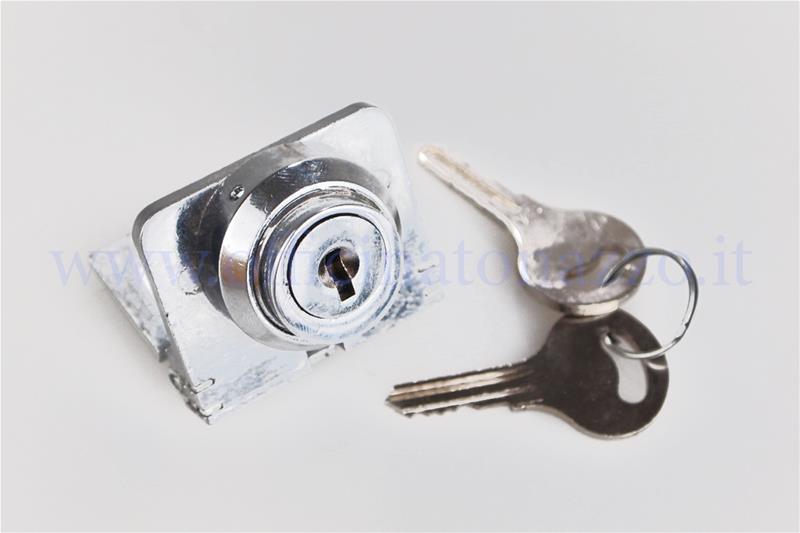 0475640LU - Lock with long plate and smooth key for Vespa 150 1957/58 - GS 150 1956/61 VS2T> 5T
