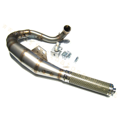 21002000 - Marmitta ad espansione Performance Racing in acciaio inox con silenziatore in carbonio per Vespa 200