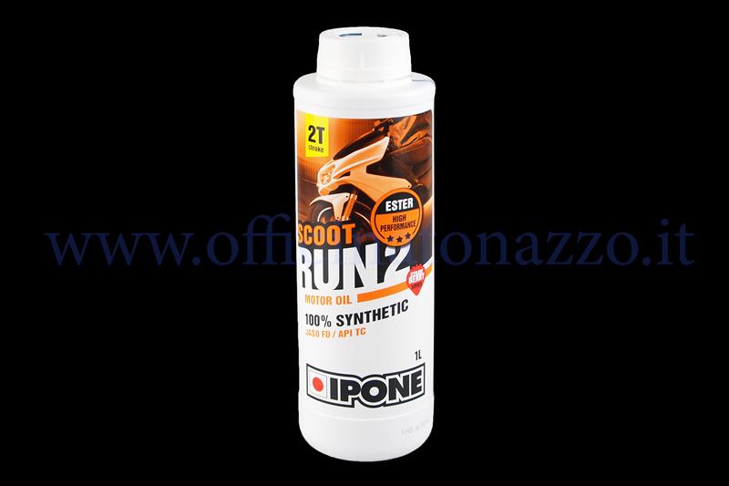 Huile de mélange synthétique Ipone Scoot Run2 100% haute performance spécifique pour mélangeur séparé Pack de 1 litre