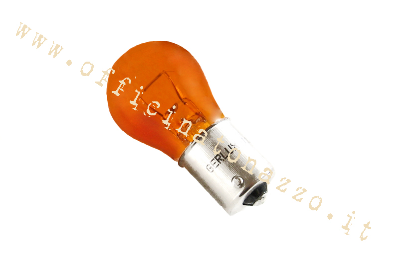 Lampe pour raccord à baïonnette Vespa, sphère 12V - 21W orange avec chevilles décalées