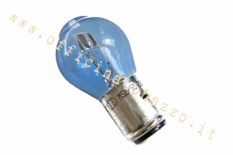 Lampe baïonnette Vespa, boule à deux filaments 12V - 25 / 25W Effet xénon (BLEU)
