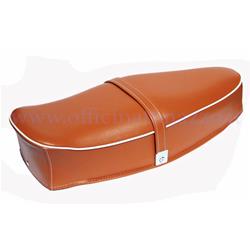 P0140-MARRONE - Selle biplace à ressort marron sans verrou pour Vespa Sprint - VNB - TS - GL - GT (ceinture skai)