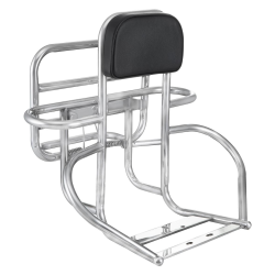 Portapacchi posteriore, per Lambretta 125 LI 3Â° /Special/GP/DL/150 LI 3Â° /Special/SX/GP/DL/175 TV 3Â° /200 TV/SX/GP/DL cromato, ripiegabile, con appoggio, incl. porta ruota di scorta come accessorio