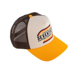Cappellino 70'S Trademark, giallo/bianco, taglia unica, Trucker, poliestere/nylon