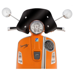 Flyscreen ERMAX, Piccolo, nero, per Vespa GTS/GTS Super/GT/GT L 125-300ccm h 160 mm, l 460 mm, incl. materiale di montaggio (nero)