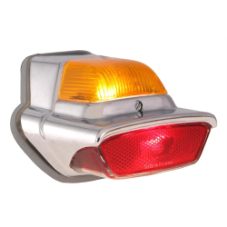 Fanale posteriore per Vespa 160 GS (d), rosso/arancio, attacco luce posteriore: lampadina a festone, attacco luce freno: lampadina a festone, senza lampadine