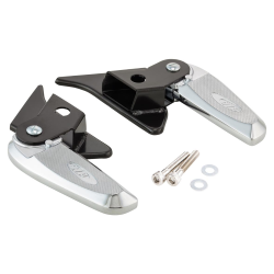 Pedane SIP per Vespa Primavera/Sprint 50 -150ccm 2T/4T AC alluminio, nero/cromo, pieghevoli, come accessorio estremamente attraente e grado AA - riparazione di prima classe