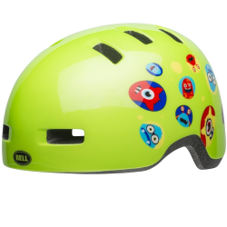 Casco da bambino BELL LIL RIPPER, mostri verdi 21, taglia unica bambino, 48-55 cm, verde, casco da bicicletta, policarbonato, 174g, bambini, seggiolino, balance bike, bici, balance board