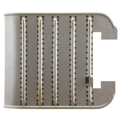 Foglio di riparazione pedana per Vespa 125 V30-33/VM/VN1T /VU/150 VL1T l 600 mm, oliato, piegato, 5 montanti, passaggio cavi trapezoidale
