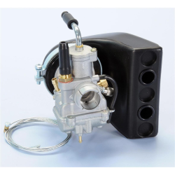 Carburatore POLINI CP 17,5mm per Vespa 50-125/PV/ET3/PK/S /XL/XL2/FL/ETS getto principale 76, getto miscela minimo 42, spillo 14/22, attacco tappato, con cavo-coclea ROAD-TUNING, per uso quotidiano e affidabile