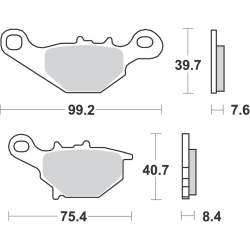 Pastiglie freno MALOSSI Sport, S47, 99,5x40x7,5 mm 76x41,5x8,2mm, con e-pass, marchio e24
