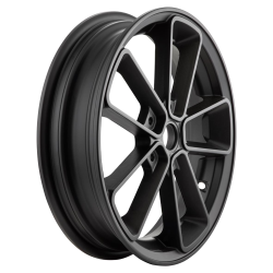 Cerchio SIP SERIES PORDOI per Vespa GTS/GTS Super/GTV/GT 60 /GT/GT L 125-300ccm, 3.00-13", 10 raggi, anteriore/posteriore, alluminio, nero opaco, KBA 53352, come accessorio estremamente attraente e grado AA - riparazione di prima classe