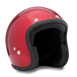 Casco 70'S "METAL FLAKES", taglia XL, rosso fuoco, casco aperto, in vetroresina, a norma ECE