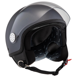 Casco PIAGGIO Vespa Visor 3.0, taglia M, 57-58cm, grigio opaco, Titanio 707/C, con visiera, casco aperto, GRP, ECE 22.05