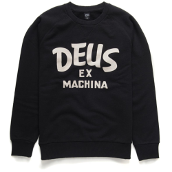 Felpa DEUS Curvy Crew, nera, uomo, taglia XXL, 100% cotone, 380g/m2