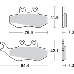 Pastiglie freno GALFER SPORT S18, 41,9x76,9x7,3 mm 42,1x94,4x7,3mm