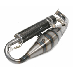 Scarico Racing YASUNI CARRERA City 16, per MINARELLI silenziatore orizzontale AC/LC in carbonio, con e-pass, RACE-TUNING, per le massime esigenze
