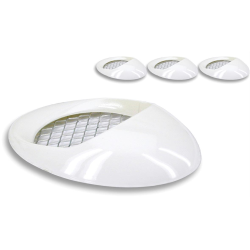 Prese d'aria TNT "Oval" bianche, 4 pezzi, incl. griglia racing e nastro adesivo