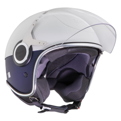 Casco PIAGGIO Vespa VJ, taglia XL, 61-62cm, bianco/blu, con visiera, casco aperto, GRP, 950g, ECE 22.05