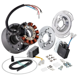 Accensione SIP PERFORMANCE di VAPE, stradale, per Vespa 150 GS, volano ca.: 1250g, acciaio, 9 bobine, 12 magneti, 12V, AC, cerchio dei fori: 75mm, 110 watt, punto di accensione statico, grado AA - per una riparazione di prima classe per motori regolati