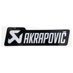 Adesivo AKRAPOVIC nero/argento, l=135mm, l=39mm, resistente al calore