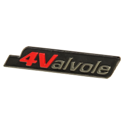 Distintivo "4Valvole", pannello laterale per Vespa S 50ccm Sport nero/rosso/antracite, fissaggio: adesivo, 80x13 mm