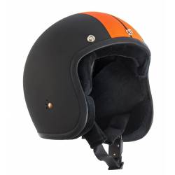 Casco BANDIT Race Jet, taglia XL, 60cm, nero opaco/arancio, casco aperto, in vetroresina, con normativa ECE 22-05