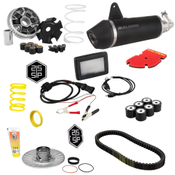 Tuning Kit SIP 25 Edition per Vespa GTS/GTS Super/GTS Super Sport/GTV/GT60 i.e. 250-300ccm incl. scarico RX Black, Chip iniezione SIP, variatore, puleggia TUNING ROAD - per uso quotidiano e affidabile