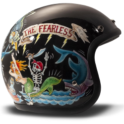 Casco DMD Vintage, Fate, taglia XL, 59-60cm, nero brillante, casco aperto, GRP, 1000g, ECE 22.05