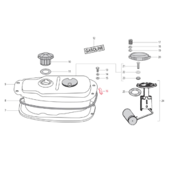 Morsetto serbatoio LML, per LML Star 125-200 4T/Star Deluxe 125-150 4S/Speedy