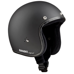 Casco BANDIT PREMIUM, taglia M, 57-58cm, nero opaco, casco aperto, GRP, 850g, senza normativa ECE