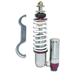 Ammortizzatore MALOSSI RS24/10 anteriore per PIAGGIO Quartz/ZIP SP, con piantone di sterzo PIAGGIO ZIP/Quartz anche per Vespa 50-125/PV/ET3/PK50-125/S/SS/XL /2 corpo: argento/viola, spri.. ..ng: bianco, l 185 mm, corsa di compressione: regolabile, molla p