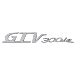 Distintivo "GTV 300 i.e.", fianchetto per Vespa GTV i.e. 300ccm cromato, fissaggio: adesivo, 150x21 mm