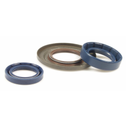 Set paraolio motore per Vespa PX80-200 E Lusso 2Â° /'98'MY'11/T5/Cosa, SIP, 24x35x6/ 31x62x4,3x5,8/ 27x42x10 mm, blu/blu/marrone metallo